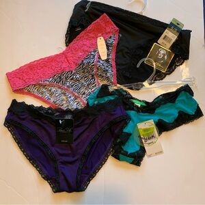 Panty Bundle lace satin sexy XOXO zebra Marilyn Monroe Honeydew Rene Rofe cheeky